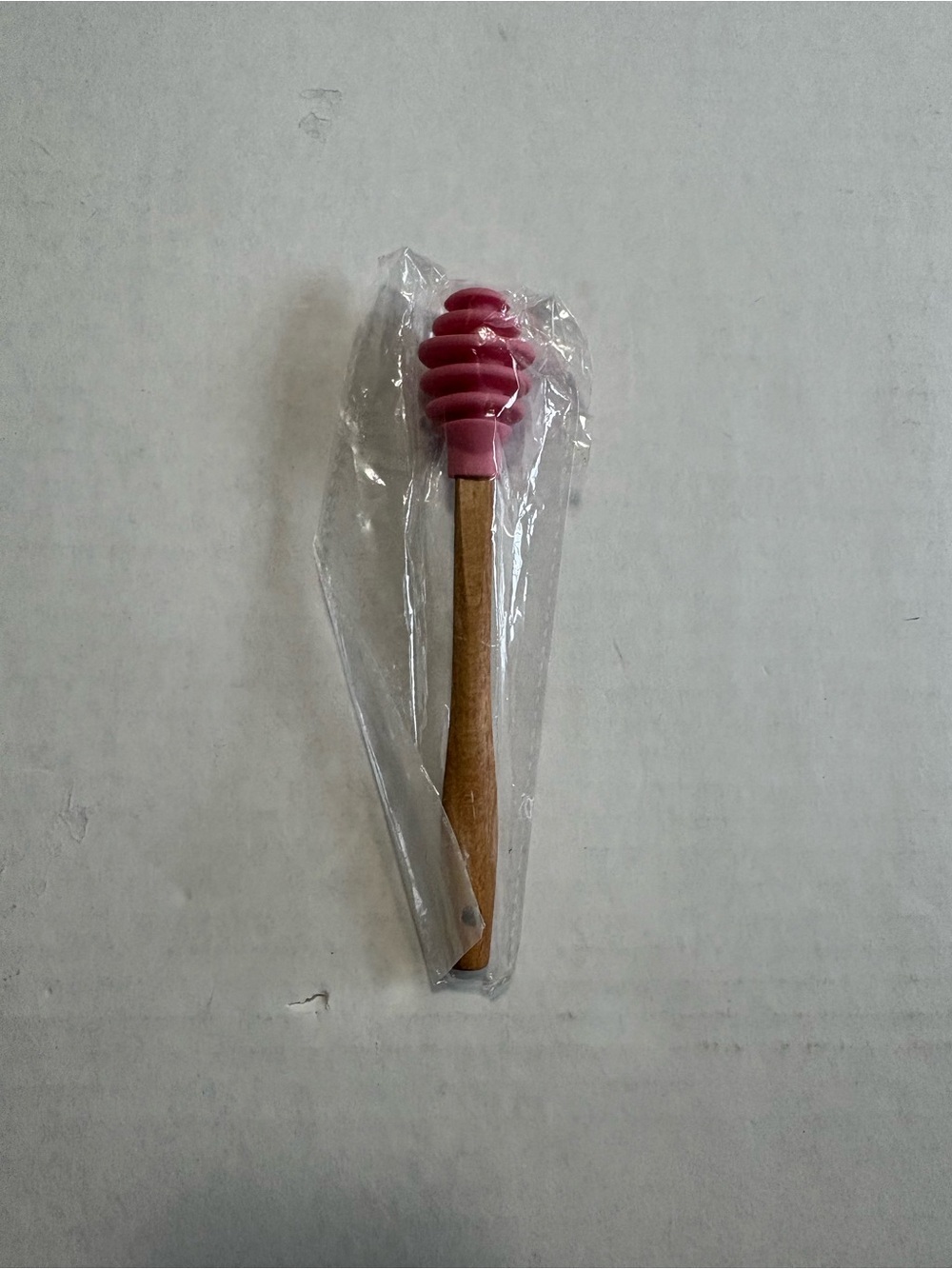 Wood Handle Honey Dipper with Pink Head